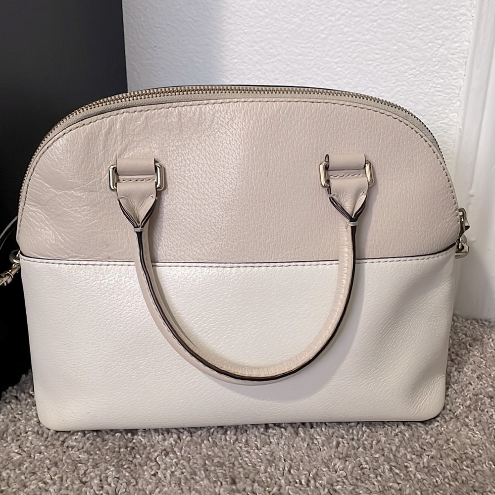 Kate Spade Satchel Purse White/Nude - Picture 2 of 7